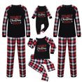 thumbnail image 1 of Odeerbi Christmas Pajamas for Family Plaid Holiday Long Sleeve Family Christmas Pajamas Matching Sets Mom Fashion Plaid Print Tops Pants Sleepwear Xmas Family Matching PJs Set Black, 1 of 3