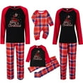 thumbnail image 1 of Odeerbi Christmas Pajamas for Family Plaid Holiday Long Sleeve Family Christmas Pajamas Matching Sets Mom Fashion Christmas Set Plaid Print Two-piece Sleepwear PJs Set Black, 1 of 8