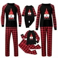 thumbnail image 1 of Odeerbi Christmas Pajamas For Family Matching Outfits Attire Suits Patchwork Plaid Printed Homewear Round Neck 2025 Long Sleeve Two-piece Mom Sets, 1 of 8