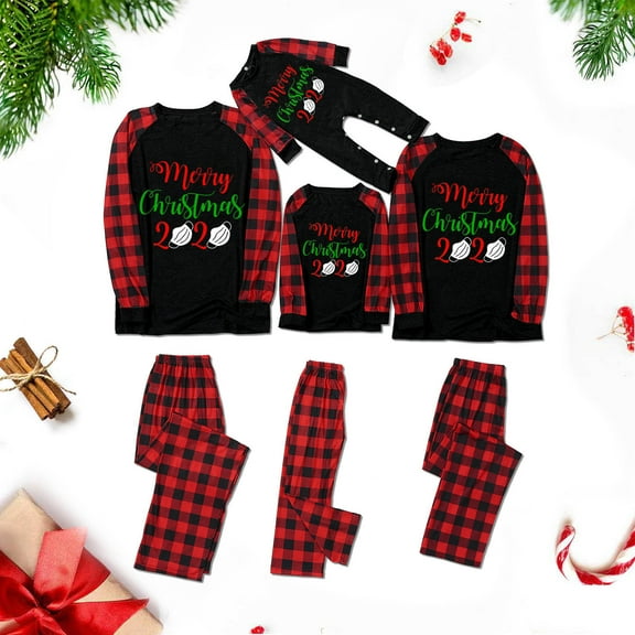 Odeerbi Christmas Pajamas For Family Matching Outfits Man Daddy Print Blouse Tops And Pants Xmas Clothes