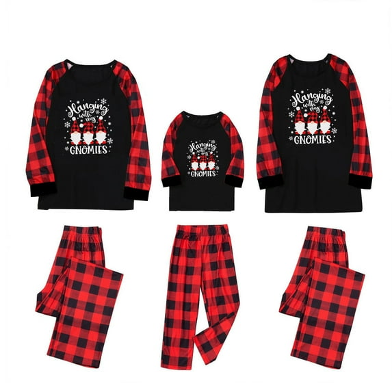 Odeerbi Christmas Pajamas For Family Matching Outfits Men Dad Printed Blouse Tops+Pants Set