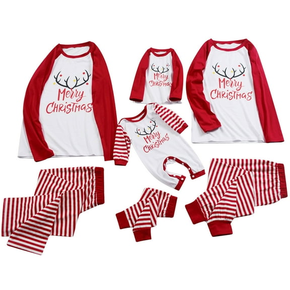 Odeerbi Christmas Pajamas For Family Matching Outfits Set Pjs Set Top And Long Pants Sleepwear Sets