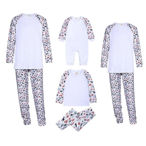 Odeerbi Christmas Pajamas For Family Matching Outfits Sets 2025 Casual Printed Top With Bottom Outfits Home Wear