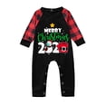 thumbnail image 1 of Odeerbi Christmas Pajamas For Family Matching Outfits Toddler Letter Printed Romper Jumpsuit Xmas Clothes, 1 of 8