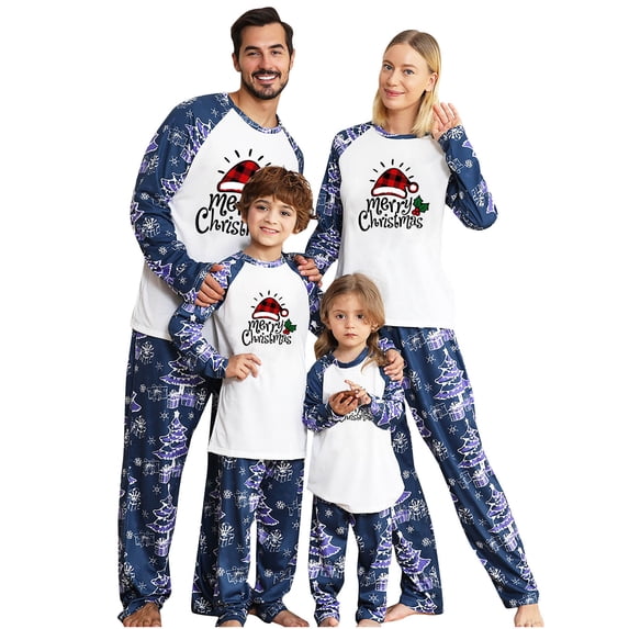 Odeerbi Christmas Pajamas For Family Matching Outfits Warm Set Printed Home Wear Two-piece Dad Set