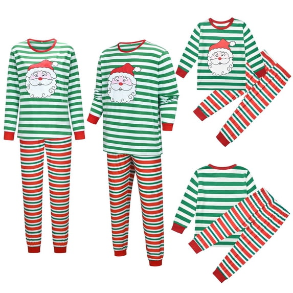 Odeerbi Christmas Pajamas For Family Matching Outfits Warm Set Printed Home Wear Two-piece Dad Set