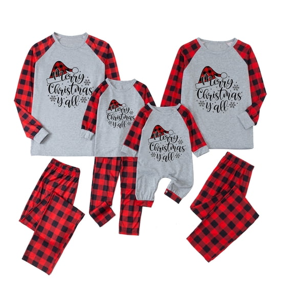 Odeerbi Christmas Pajamas For Family Matching Outfits Warm Set Printed Home Wear Two-piece Dad Set
