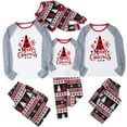 thumbnail image 1 of Odeerbi Christmas Pajamas For Family Matching Outfits Warm Set Printed Home Wear Two-piece Kid Set, 1 of 8