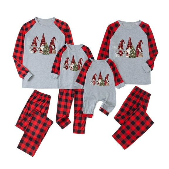 Odeerbi Christmas Pajamas For Family Matching Outfits Warm Suit Printed Housewear Two-piece Children's Suit