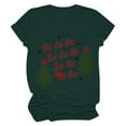 thumbnail image 1 of Odeerbi Christmas Shirts for Women 2025 Casual Round Neck Short-sleeved Christmas Tree Printed Top Green, 1 of 6