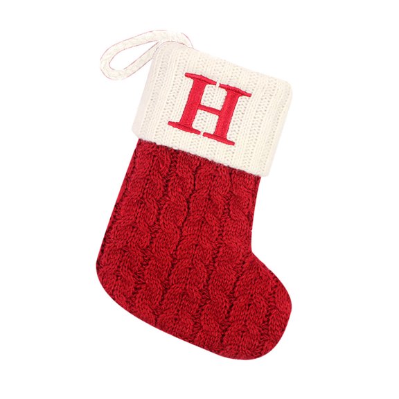 Odeerbi Christmas Socks For Decoration Letter Printed Stocking Wool Pendant Gift Bag R