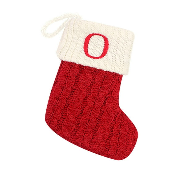 Odeerbi Christmas Socks For Decoration Letter Printed Stocking Wool Pendant Gift Bag R