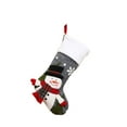 thumbnail image 1 of Odeerbi Christmas Stocking Christmas Large Stockings Plaid With Plush Cuff Stocking Decor Gift Bag Gray, 1 of 3