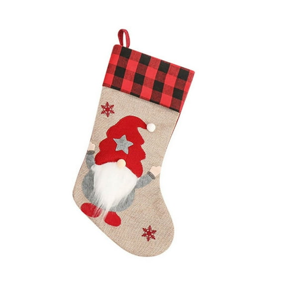 Odeerbi Christmas Stocking Red Xmas Gifts Kids Candy Bag Pocket Hanging Ornaments Christmas Decorations For Home New Year Red