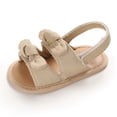thumbnail image 1 of Odeerbi Babies First Walkers Baby Girls Sandals Stripe Solid Color Summer Flat Shoes Infant First Walkers, 1 of 9
