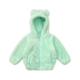 thumbnail image 1 of Odeerbi Clearance Baby Boys Girls Coats Outerwear Jackets Toddler Solid Color Plush Cute Bear Ears Winter Hoodie Coat Jacket, 1 of 5