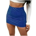 thumbnail image 1 of Odeerbi Clearance Skirts for Women Fashion Causal Skirt Erogenous Ultrashort Skirt Solid Hip Skirt A-line Skirt Blue, 1 of 5
