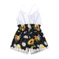 thumbnail image 1 of Odeerbi Clearance Toddler Kids Girl Vest Backless Sunflower Printed Romper Clothes Sunsuit Outfits, 1 of 9