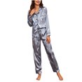 thumbnail image 1 of Odeerbi Clearance Women Pajama Sets Long Sleeves Sleepwear Fashion Print Home Wear Two-Piece Suit Pants Pajama Set,Gray, 1 of 3