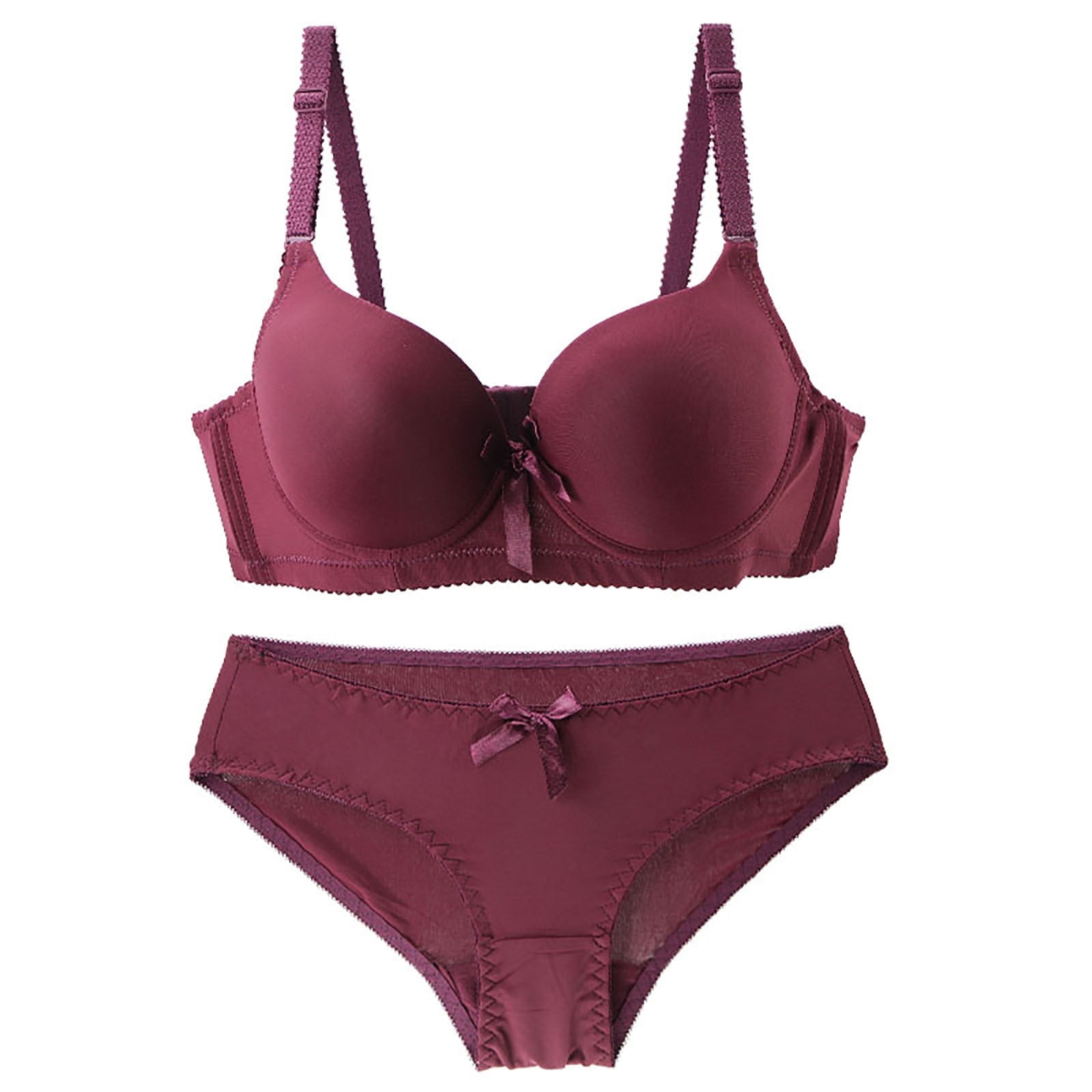 Odeerbi Comfortable Everyday Bras for Women 2024 Sexy Bra And Panties  Summer Slim Lingerie Set Pink 