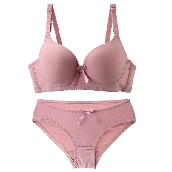Odeerbi Comfortable Everyday Bras for Women 2025 Sexy Bra And Panties Summer Slim Lingerie Set Pink