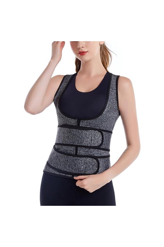 Corset Top for Women Shapewear Bodyshaper Tummy Control Waist Trainer Waist Adjustable Zipper Body Shaper Abdo Gray