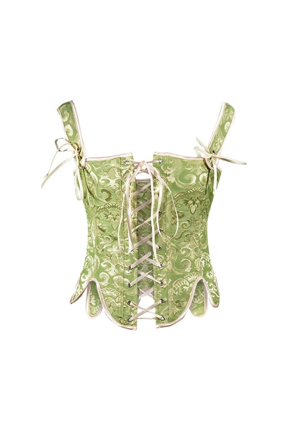 Corset Top for Women Shapewear Bodyshaper Tummy Control Waist Trainer 2025 Fashion Sweet Tie Flowers Print Underwear Shapewear Blue