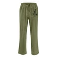 thumbnail image 1 of Odeerbi Cotton Linen Pants For Men Lounge Pants Solid Elastic Waistband Pants Pocket Trousers Black, 1 of 5