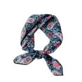 thumbnail image 1 of Odeerbi Cotton Linen Square Neckerchief for Women Floral Soft Neck Scarf Small Scarf Flowers Petals Silk Scarf Fashion Temperament Hair Band Decorative Navy, 1 of 9