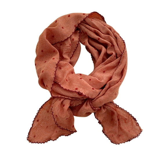 Odeerbi Cotton Linen Square Neckerchief for Women Solid Color Soft Neck Scarf Half-circle Silk Scarf Ladies Fashion Versatile Head Scarf Decorative Scarf Orange