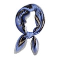thumbnail image 1 of Odeerbi Cotton Linen Square Neckerchief for Women Floral Soft Neck Scarf Pleated Small Silk Scarf Fashion Neck Scarf Decoration Blue, 1 of 9