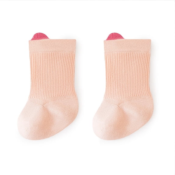 Odeerbi Cotton Socks for Toddler Boys Girls Cute Soft Crew Socks Newborn Children's Solid Color Socks Baby Socks