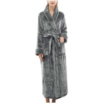 Odeerbi Couple Robes For Men Women Winter Warm Fleece Bathrobe Autumn Open Front Nightgown Green