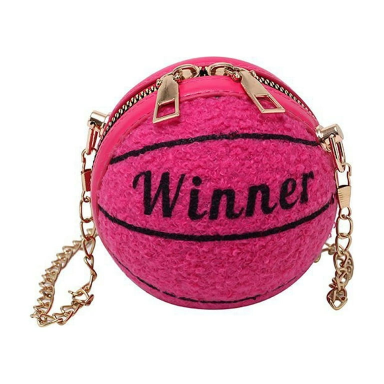 Odeerbi Crossbody Bags for Women 2024 Personalized Mini Round Ball Female Bag Chain Basketball Bag All match Satchel Small Bag Hot Pink