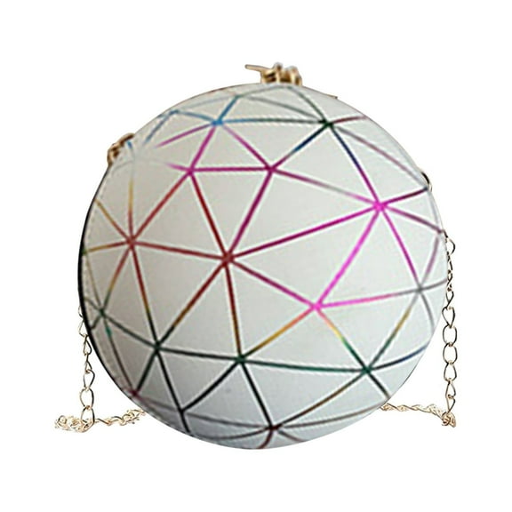 Odeerbi Crossbody Bags for Women 2025 Personalized Round Ball Female Bag Chain Basketball Bag All-match Satchel Small Bag White