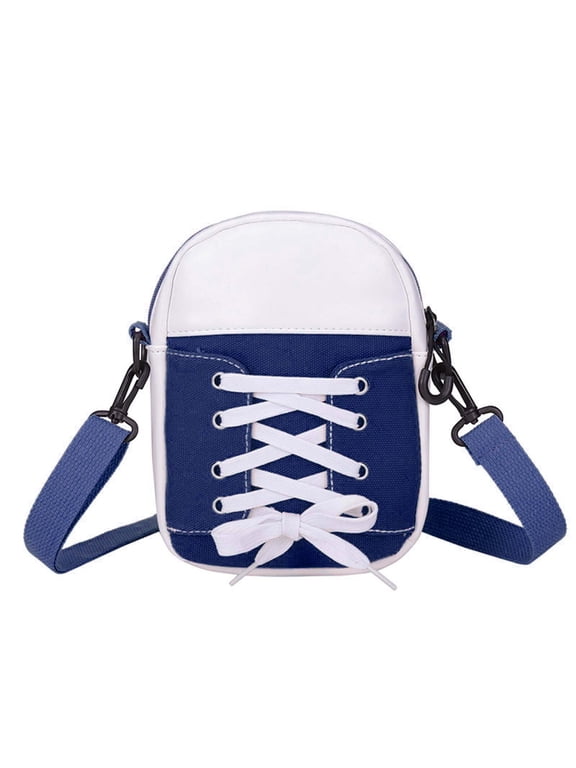Crossbody Bags for Women Simulation Beach Boho Sneaker Shoulder Bag Stripes Paneled Canvas Bag Black