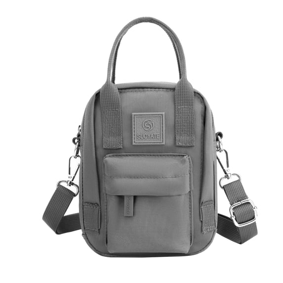 Odeerbi Crossbody Bags for Women Waterproof Multi-pocket Zipper One-shoulder Messenger Bag Nylon Cloth Mobile Phone Bag Gray