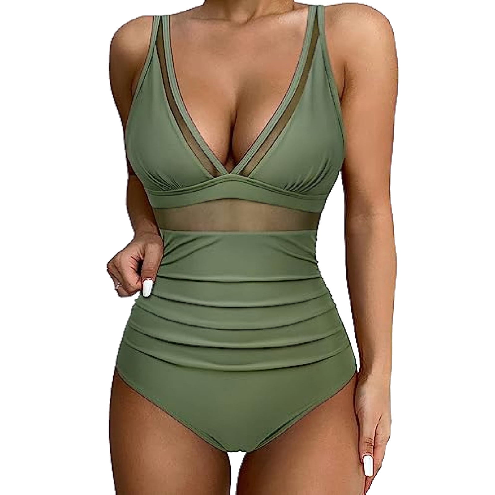 Odeerbi Cutout One Piece Swimsuit for Women High Cut Swimwear