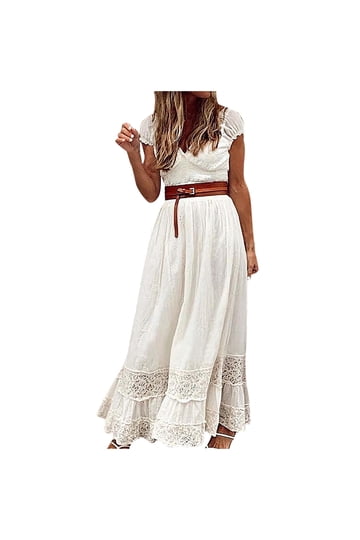 womens ankle length dresses Solid Half Sleeve Ankle Length Dress for Women – All Ways You main image 1