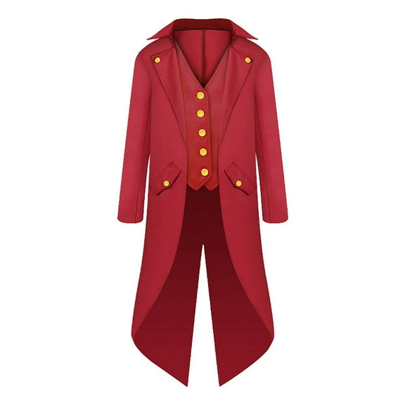 Odeerbi Family Clothes Parent-child Wear Clothing Men's Retro Clothing Children's Mid-length Punk Retro Tuxedo Purple XS