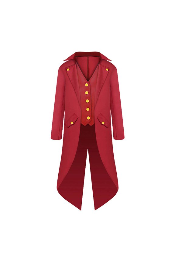 Family Clothes Parent-child Wear Clothing Men's Retro Clothing Children's Mid-length Punk Retro Tuxedo Purple XS