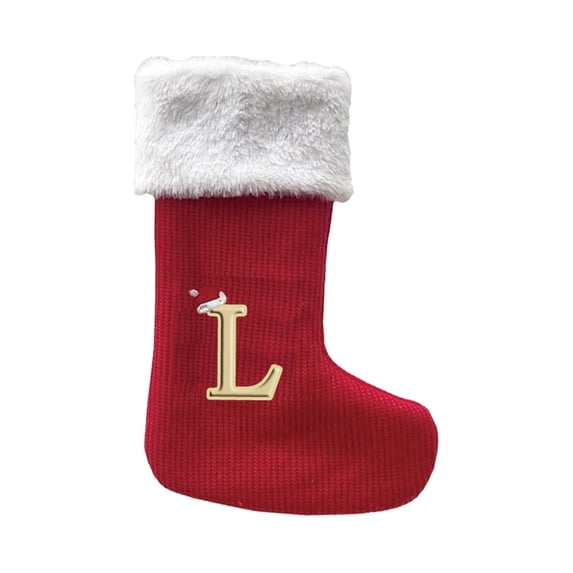 Odeerbi Family Initial Christmas Stocking 26 Letter Ornaments Red Christmas Tree Ornaments Letter Hanging Pendant Ornaments Alphabet Xmas Tree Decorations For Home Red