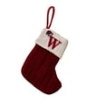 thumbnail image 1 of Odeerbi Family Initial Christmas Stocking Knit Xmas Socks Decoration Christmas Letter Printed Wool Stocking Pendant Christmas Decorations Gift Bag Red, 1 of 3