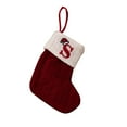 thumbnail image 1 of Odeerbi Family Initial Christmas Stocking Knit Xmas Socks Decoration Christmas Letter Printed Wool Stocking Pendant Christmas Decorations Gift Bag Red, 1 of 3