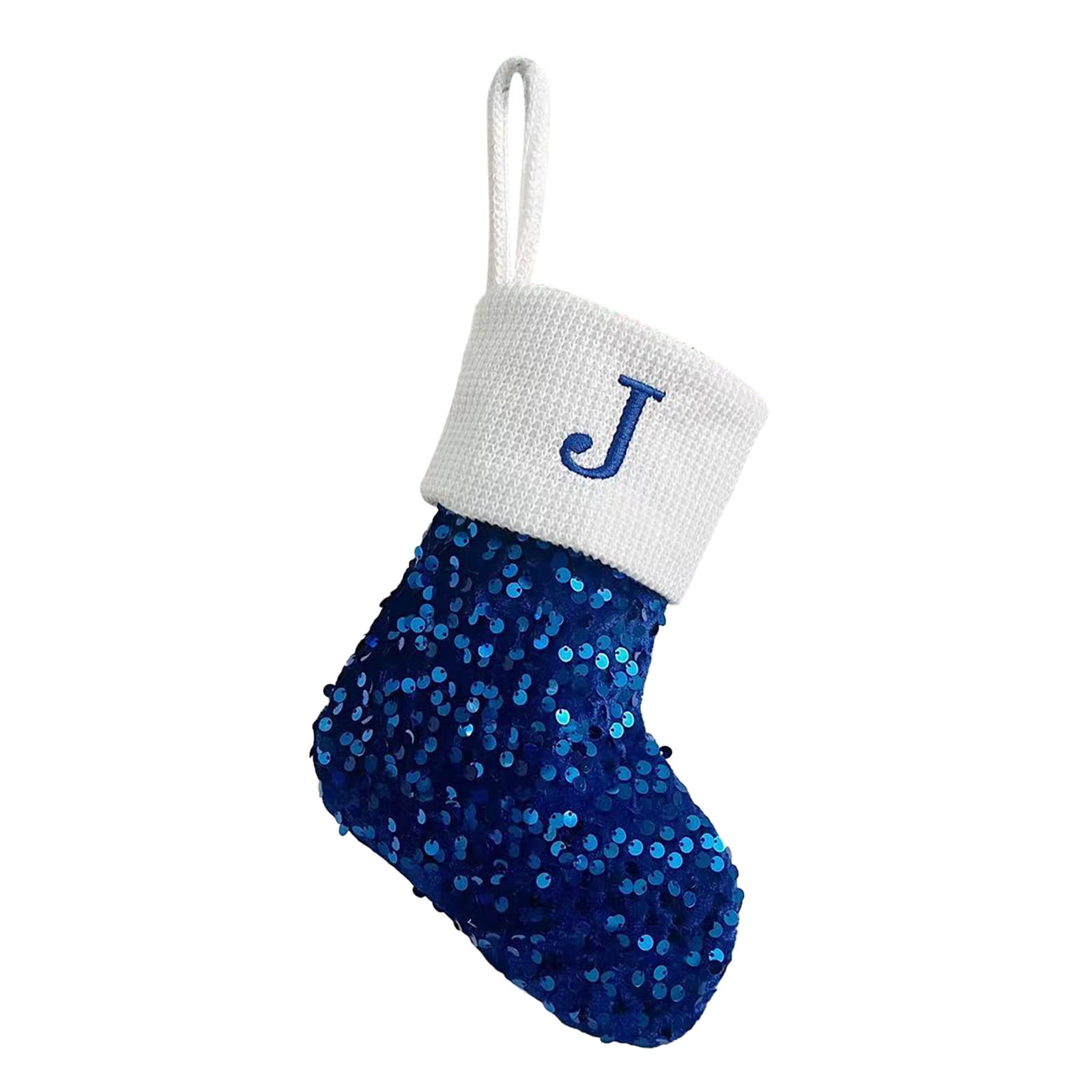 Odeerbi Family Initial Christmas Stocking Knit Xmas Socks Decoration