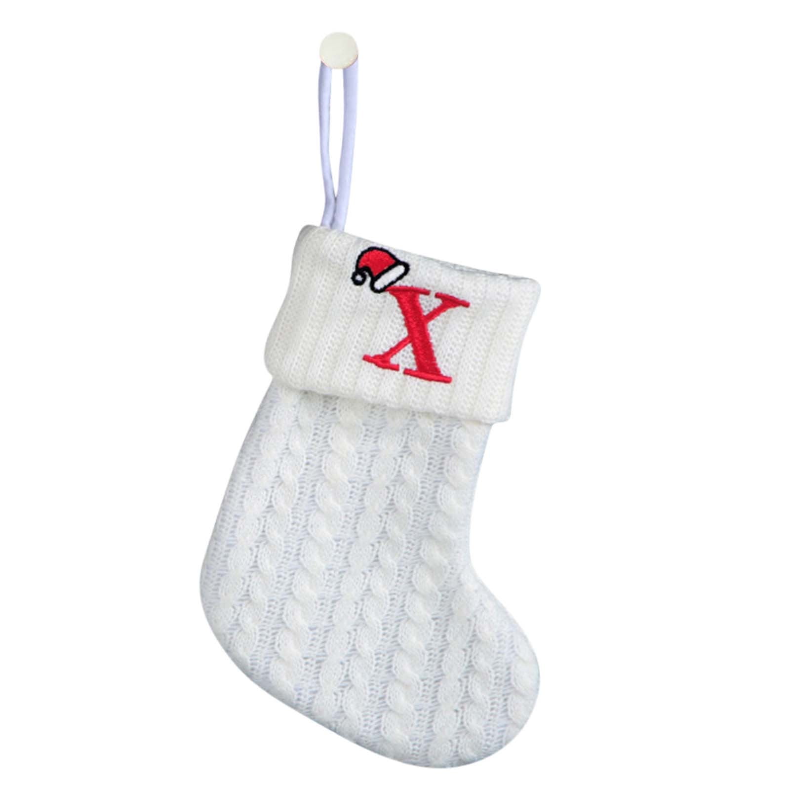 Odeerbi Family Initial Christmas Stocking Knit Xmas Stockings