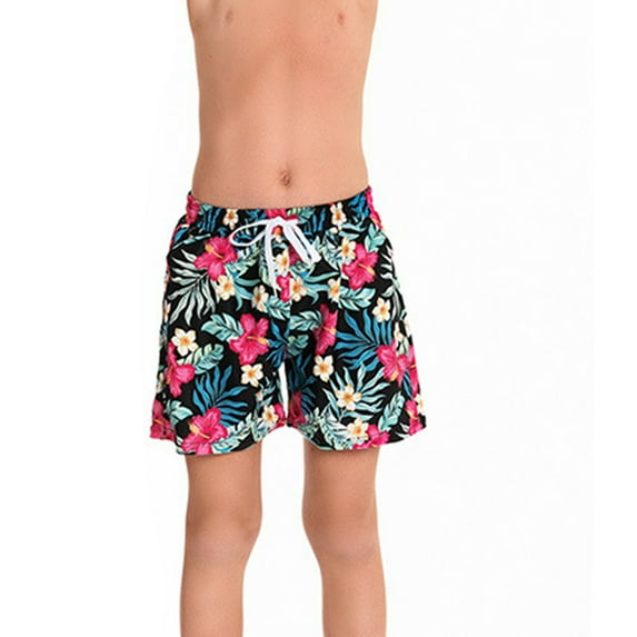 Odeerbi Family Matching Swimsuits Kids Boys Swim Trunks Quick Dry Board Shorts Summer Swimming Shorts Elastic Waist Beach Shorts Parent-child Father and Son Large Size Trunks Black