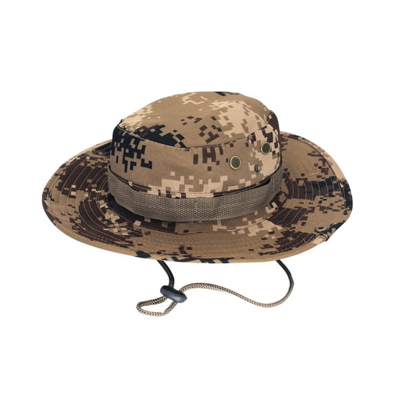 Odeerbi Fishing Bucket Hat for Men Women Outddor Sun Hat Unisex Summer Bush Hiking Round Camouflage Cap Brown