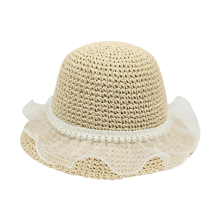 Odeerbi Fishing Bucket Hat for Men Women Summer Beach Hats Adult 2024  Fashion Sunshade Holiday Fisherman's Hats Outdoor Lace Hat Beige