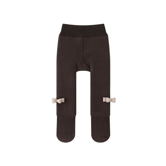 Odeerbi Fleece Lined Leggings for Kids Girls Cotton Pantyhose Tights Socks Children's Thickening Keep Warm Solid Color Socks